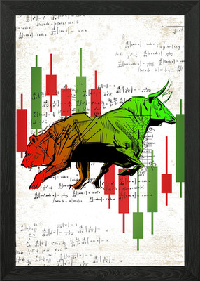 Bears Vs Bulls Traders Gerahmtes Wandbild Poster Leinwanddruck Bild