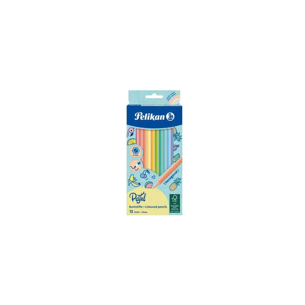 Pelikan , Malstifte, Buntstift 12 Pastellfarben (12X) - Image 2