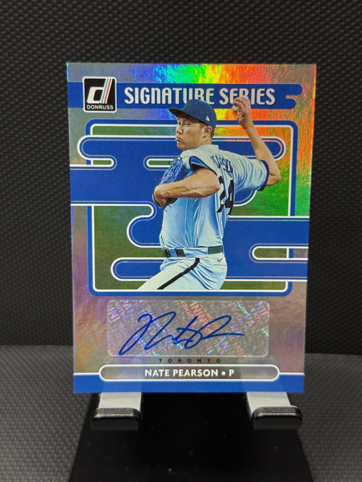 2021 Panini Donruss Nate Pearson Signature Series Foil RC Auto #SS-NP Blue Jays