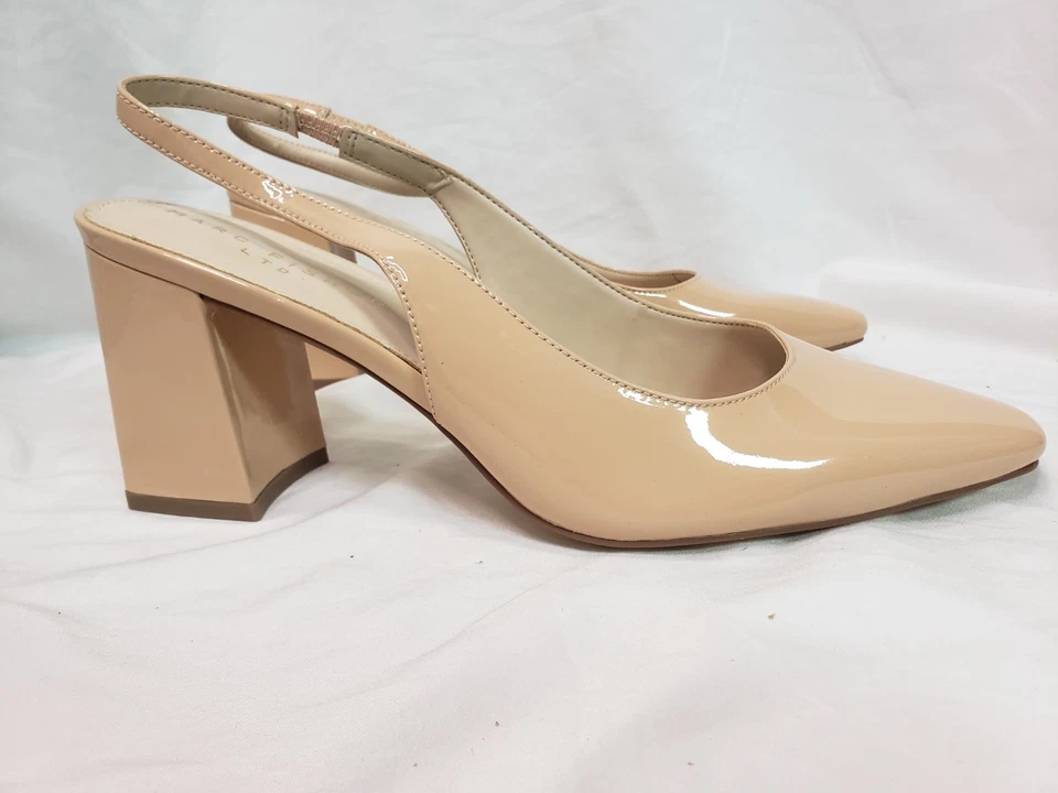 Marc Fisher LTD Womens Valinda High Block Heel Slingback Strap, Nude, 10 M - Image 3 of 4