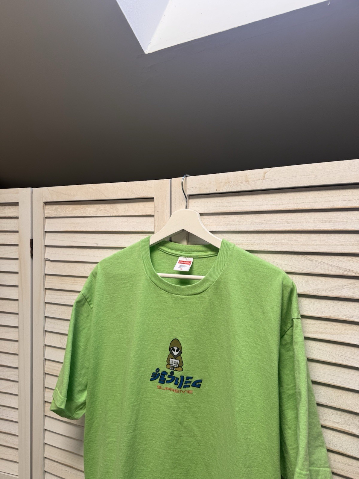 Men’s Casual Y2K Shirt Supreme Alien Tee Lime