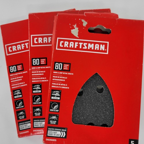 Craftsman 5" Hook & Loop Schleifscheiben passt Detail Sander 15-80 Körnung Pads 1 offen
