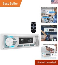 Single Din Marine Stereo Receiver with Bluetooth  300W Power Output