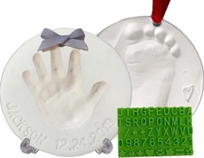 Baby Handprint Footprint Keepsake Ornament Kit Makes 2 - Bonus Stencil for ...