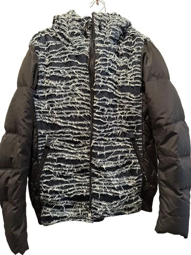roarguns ZANTER Japan Down Hooded Jacket Black Denim Swarovski Crossguns S - product listing photo