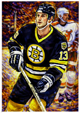 KEN LINSEMAN * Boston Bruins * HOCKEY * Illustrated Art Card * ATC ACEO