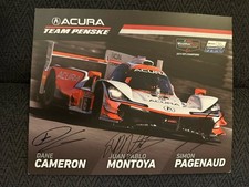 Juan Montoya Simon Pagenaud Dane Cameron Signed Promo Hero Card IMSA Racing