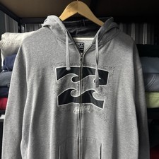 Y2K 2000s Billabong gray graphic hoodie size 2XL skater Surfwear