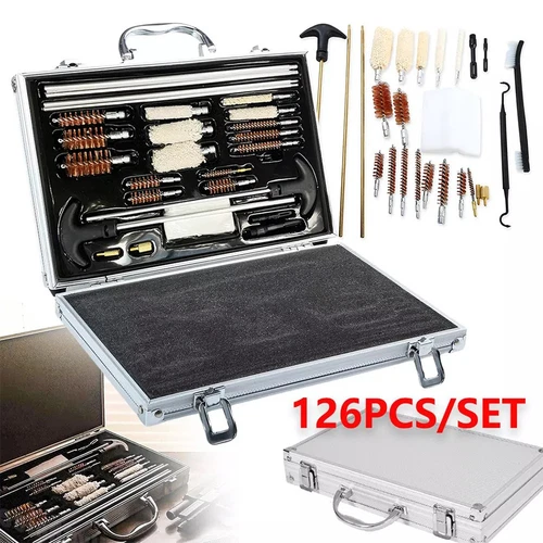 126Pcs Universal Gun Cleaning Tools Set Kit Pistol Rifle Shotgun Firearm Cleaner - Bild 3 von 13