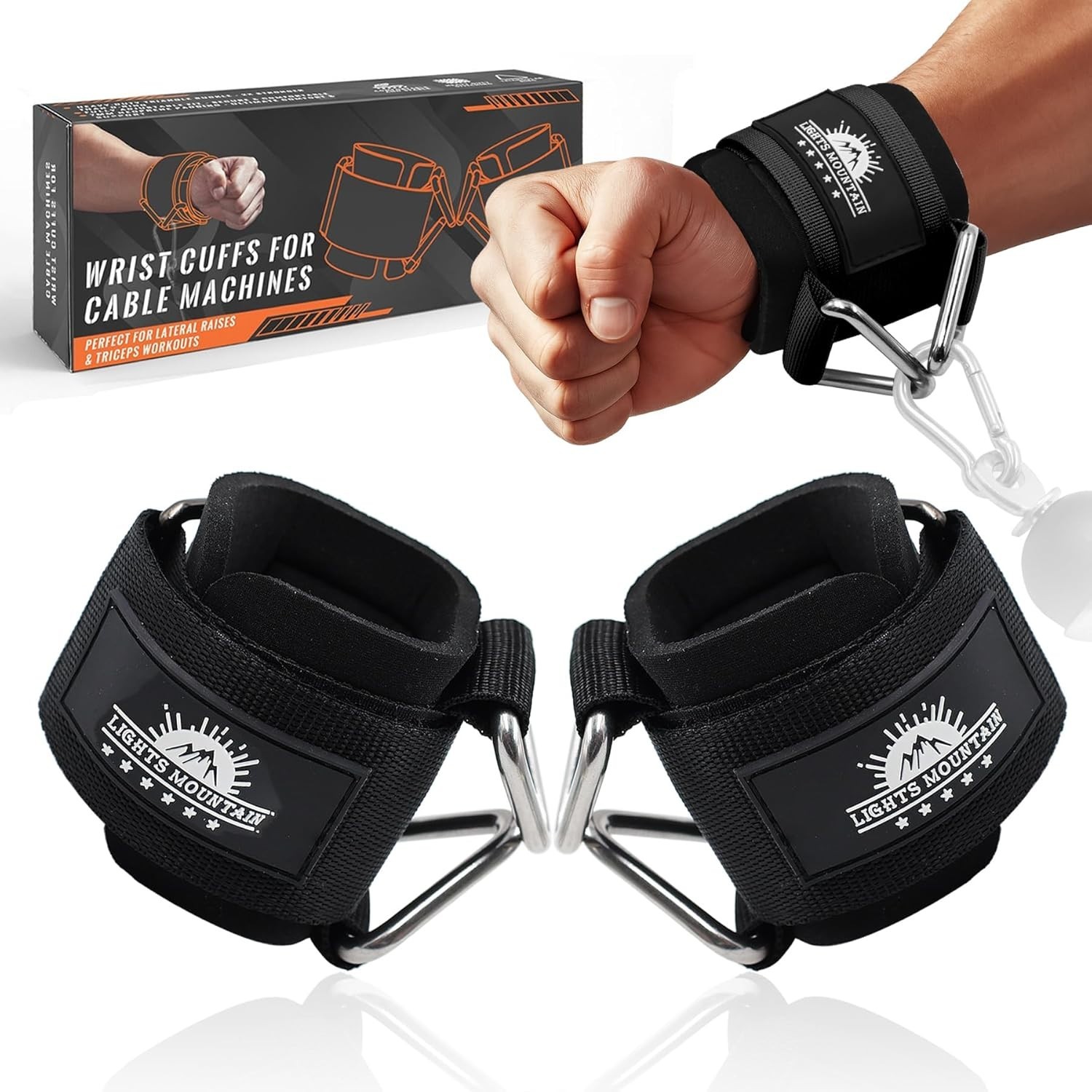Wrist Cuffs for Cable Machines – Padded & Adjustable Straps for Lateral Raise...