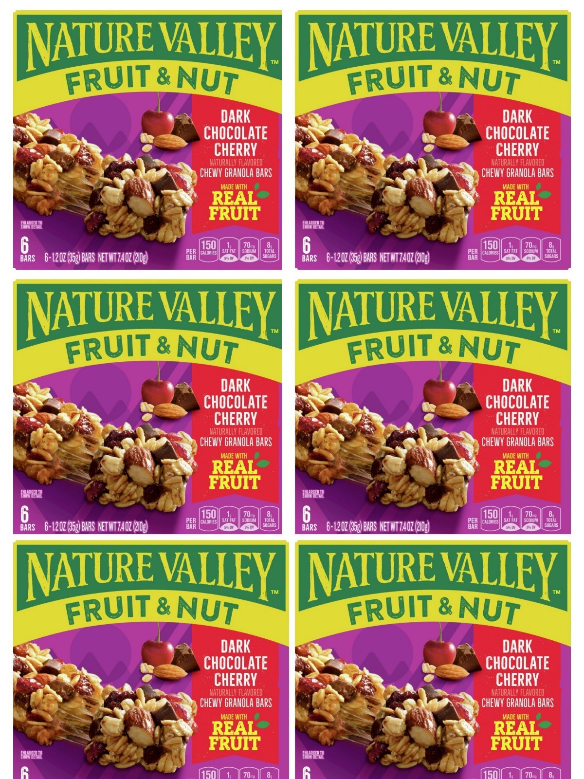 Nature Valley Chewy Trail Mix Bars Fruit & Nut Cran-Pom 6 Packs of 6 Bars150cal