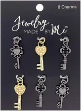 Jewelry Made By Me Charms 6/Pkg-Key