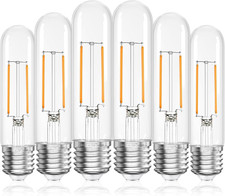 Tubular LED Edison Bulb Dimmable 2700K Warm White, 4W, 40 Watt Equivalent, E26 L