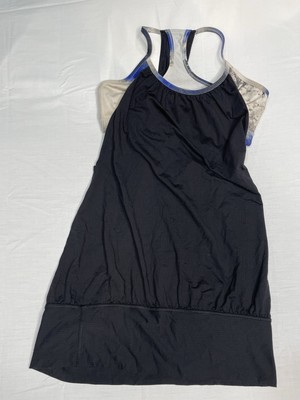 Lululemon No Limits Black Tank Top Size 6 built-in bra (no pads)