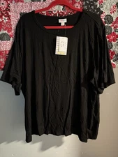 NWT LulaRoe Alli Top ~ 3XL Solid Black