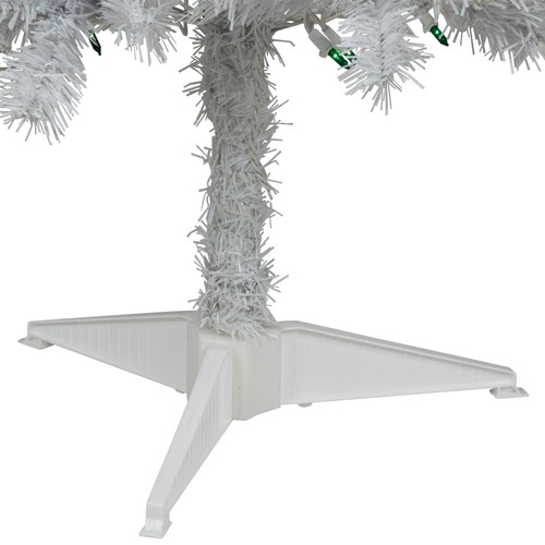 Northlight 4' x 24" Pre-Lit White Artificial Christmas Tree with Green Lights - Picture 7 of 7