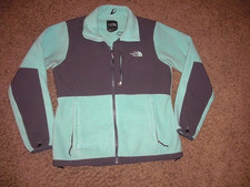 THE NORTH FACE full zip TEAL GRAY Fleece Jacket Women's Medium