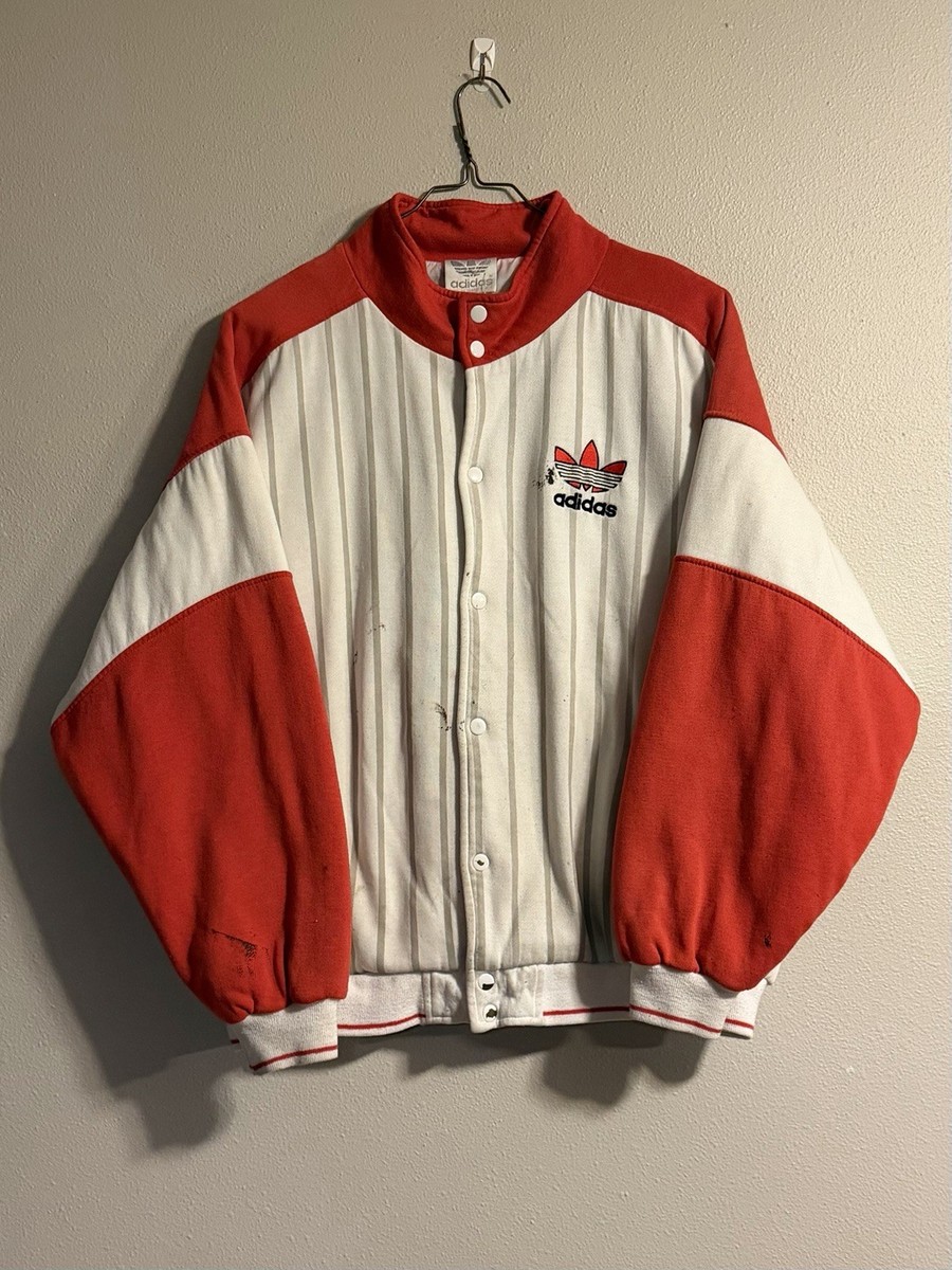 Vintage 80s Adidas International 1948 Red & White Quilt Lined