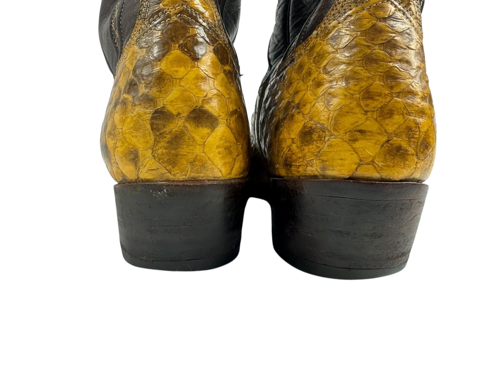 Luchesse Brown Leather Snake Skin Python Cowboy B… - image 10