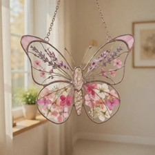 Floral Butterfly Acrylic Suncatcher