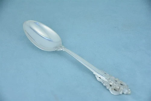 Wallace Grande Baroque Sterling 6-7/8" Oval Soup Dessert Spoon No Monogram