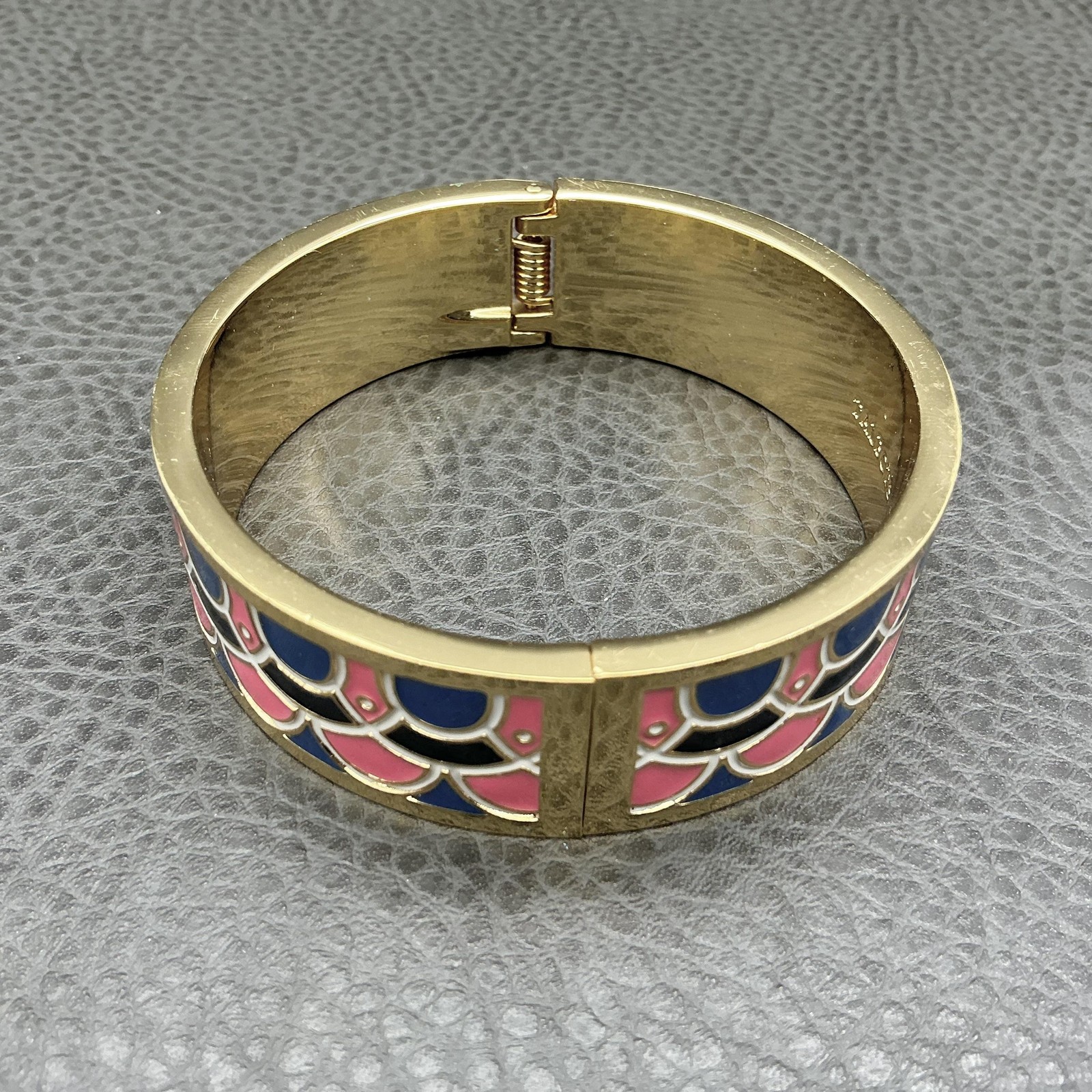 Talbots Hinged Enamel Bangle Bracelet Womens Gold… - image 8