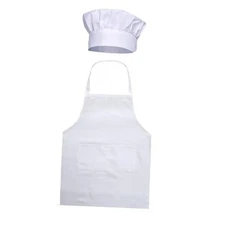 Chef Apron Hat Set Adjustable Apron with Butcher Hat Baker Costume for Men and 