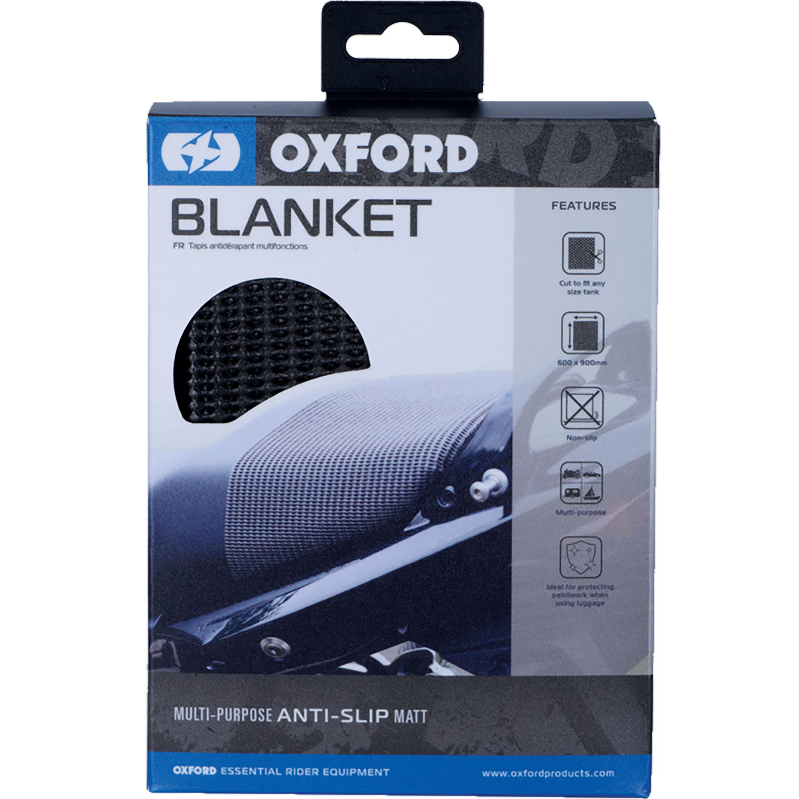 Oxford Blanket Anti Slip Luggage Webbing Motorcycle Motorbike Black