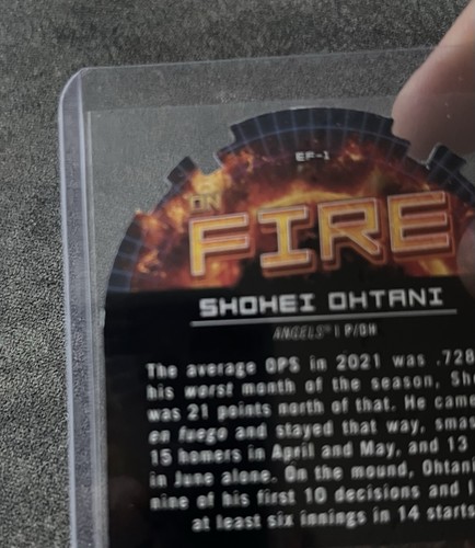 2022 Topps On Fire Die Cut Shohei Ohtani - Picture 3 of 3