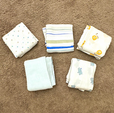 Set of 5 Aden and Anais swaddle blankets