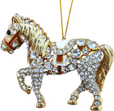 Horse Christmas Ornament 2025, Horse Ornaments for Christmas Tree, Metal Horse..
