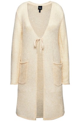 Ulla Popken große Größen Strickjacke 42+ popcorn Long Strickjacke Bindeband