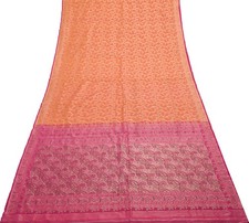 Sushila Vintage Mustard Saree 100 Pure Silk All Over Woven Floral Sari Fabric