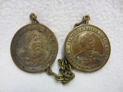 2 x MEDAILLE - KAISER WILHELM II - Regierungs-Antritt 15.Juni 1888 - TOP