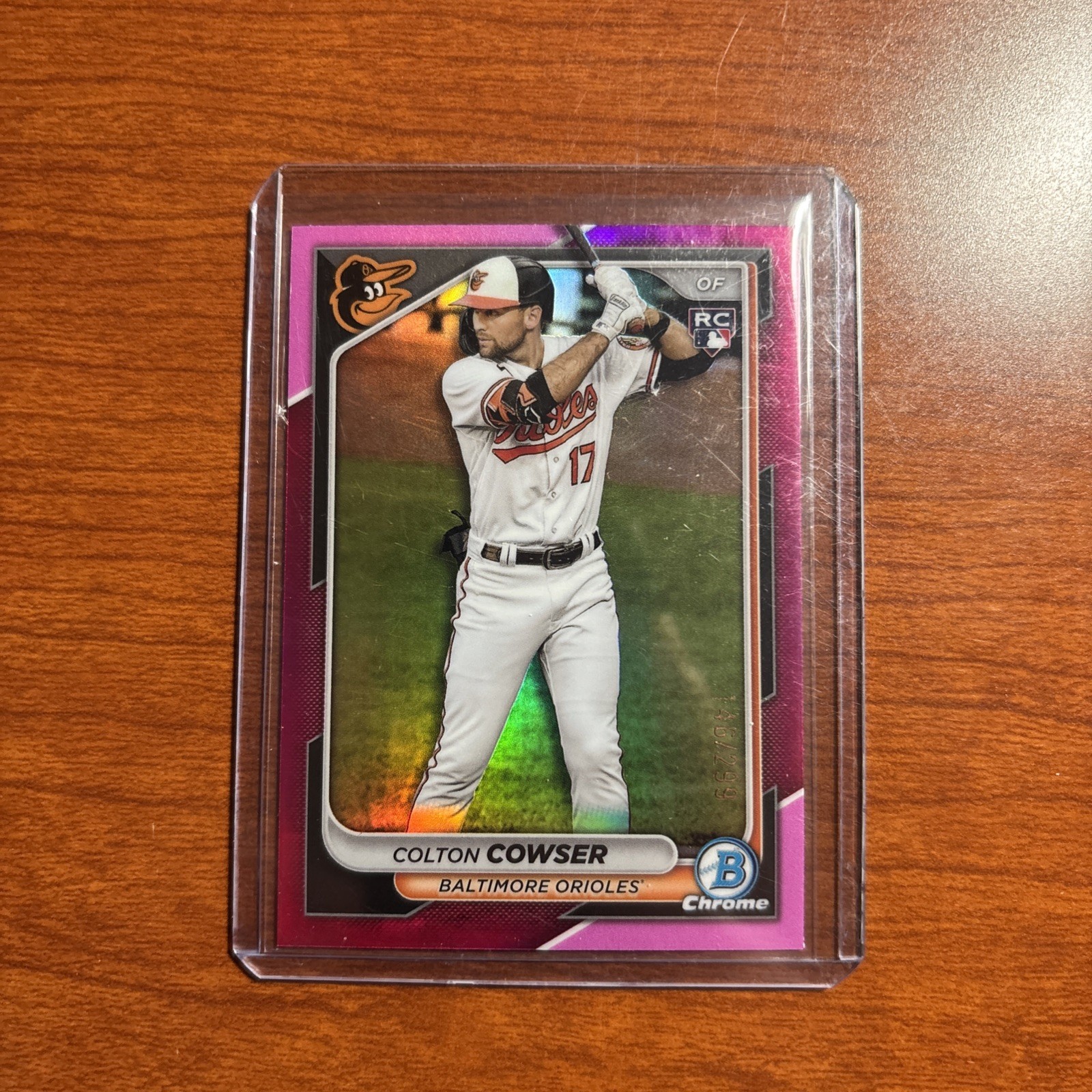 Colton Cowser 2024 Bowman Chrome Fuchsia Refractor /299 (RC) Rookie