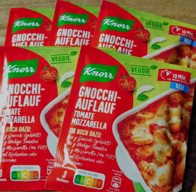 NEU! Knorr Gnocchi-Auflauf Tomate Mozzarella (37,14/kg) 5 x 35g