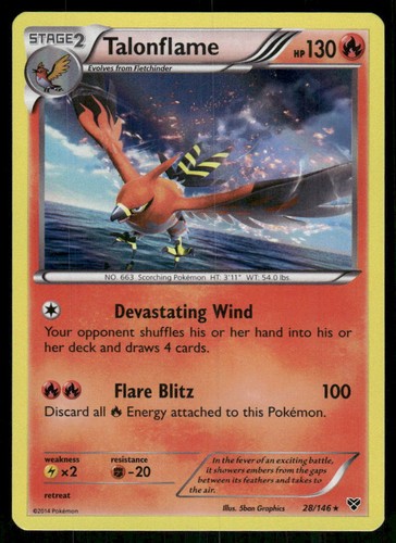 Talonflame 28/146 Holo Rare XY Base Set Pokemon LP