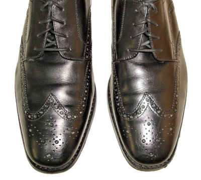 Florsheim Black Leather Wingtip Derby Oxfords - Mens 9.5 Florsheim Black Wingtip Oxford Men main image 2