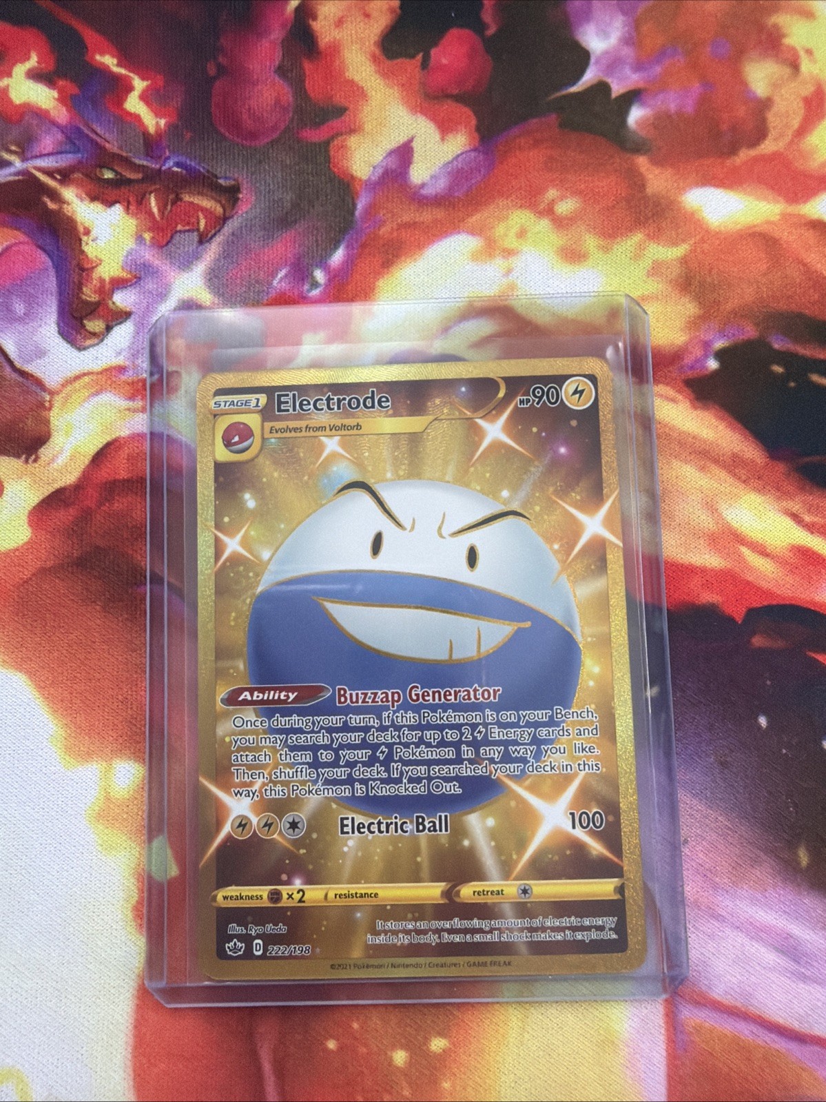 Pokémon TCG Electrode (Shiny) Secret Rare Card 222/198 Chilling Reign Holo NM