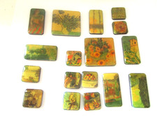 Vincent Van Gogh Mini Tile Fridge Magnets Paintings set of 17