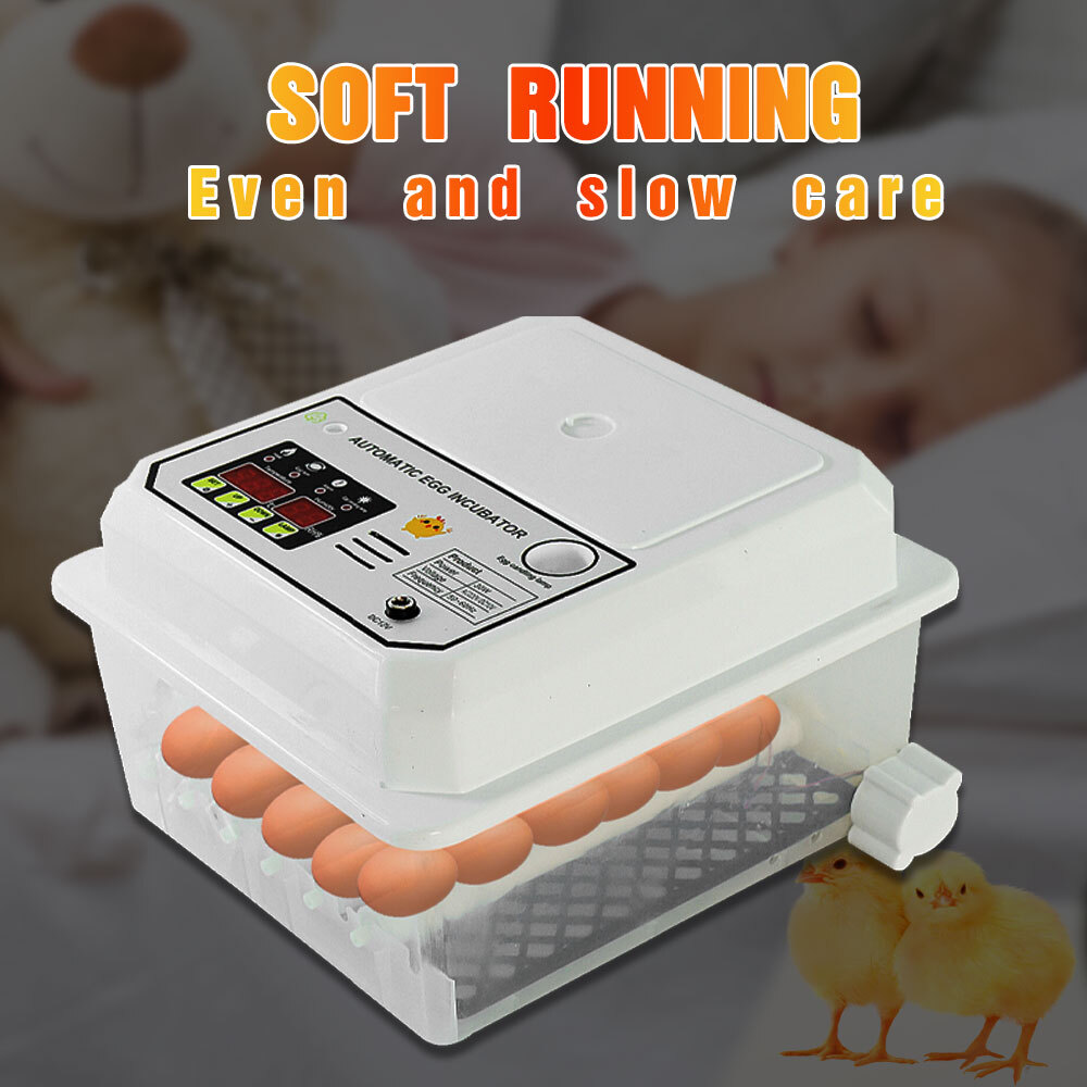 16 Egg Incubator Automatic Turner Hatcher Temperature Control LED Light Alarm
