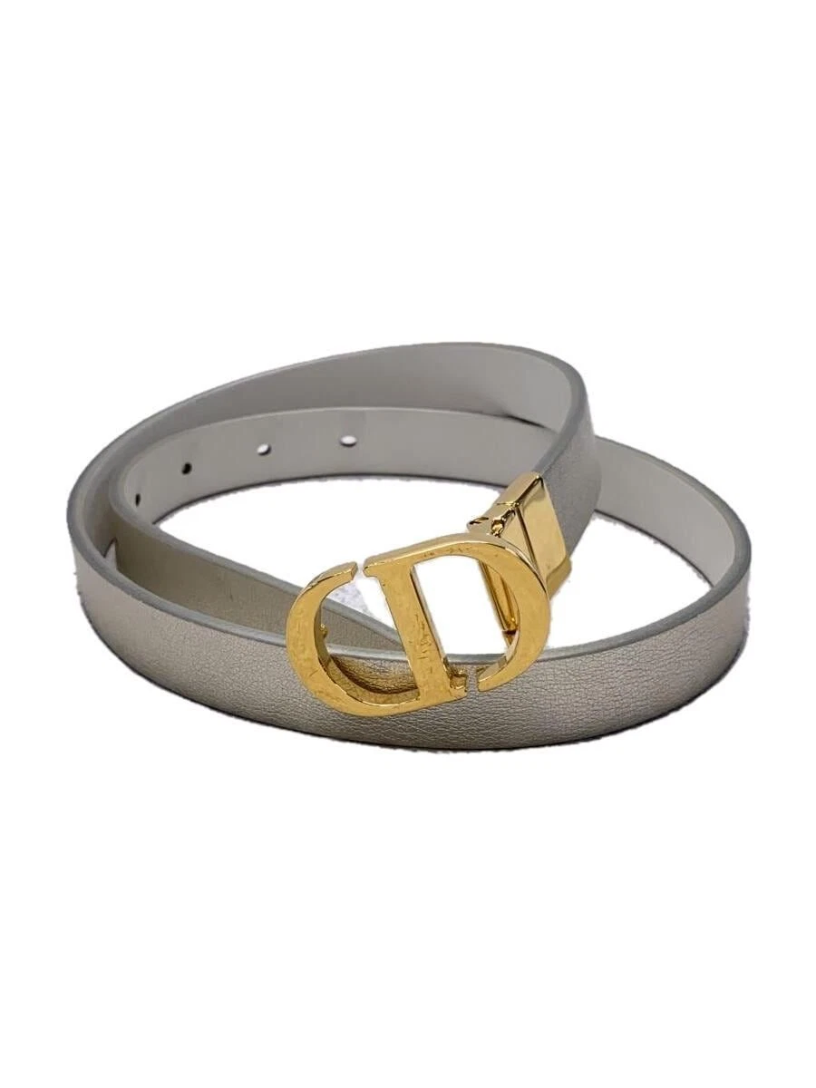 Ceinture réversible femme Christian Dior cuir blanc occasion
