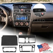 Carbon Fiber For Subaru WRX Saloon 15-21 Center Control Console Sticker BLACK