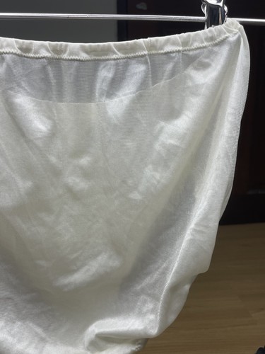 Bragas de bikini resbaladizas de nailon blanco transparente vintage talla 7/L calzoncillos de encaje floral - Imagen 11 de 22