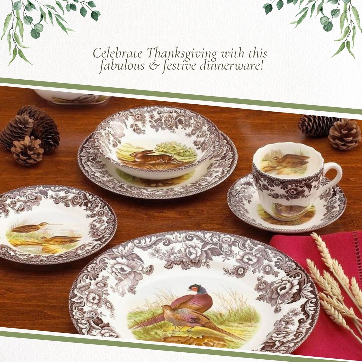 Spode Woodland 5-Piece Thanksgiving Dinnerware Set - Elegant
