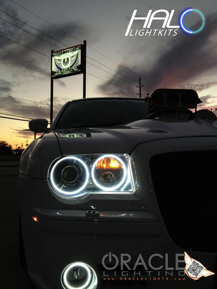 2005-2010 Chrysler 300C Weiß Plasma Scheinwerfer + Nebel Halo Ringe Set By - Bild 3 von 4