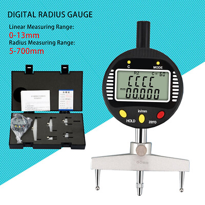 Digital Radius Gauge Indicator 5 Changeable Measuring Jaw Measurement Tools NeUy