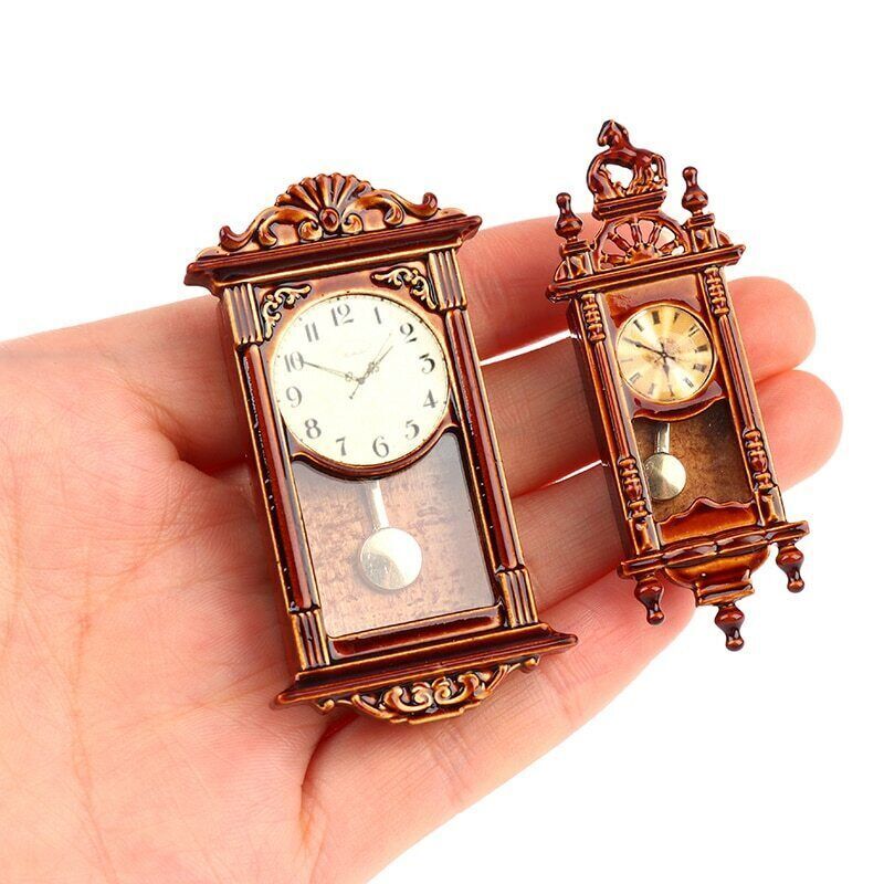 Dollhouse Miniature 1/12 Scale Furniture Wall Clock Doll House Home  Accessories