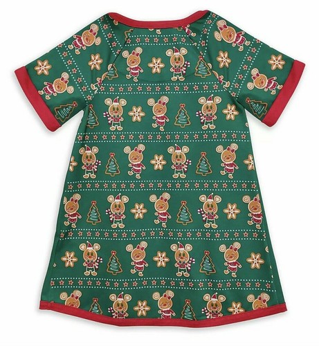 New Disney Store Minnie Mouse Gingerbread cookie Nightshirt Pjs Christmas Girl - Picture 3 of 3