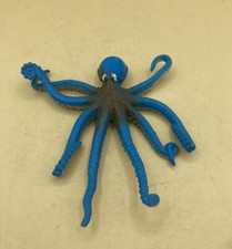 1995 Blue Octopus Realistic Toy Rubber 4.5  X 5  Long Tentacles